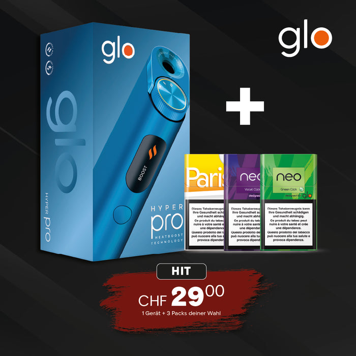 glo Hyper X Pro (Lapis Blue) + 3 Packs Deiner Wahl - Bundle