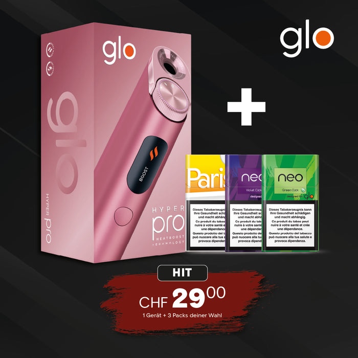 glo Hyper X Pro (Quartz Rose) + 3 Packs Deiner Wahl - Bundle